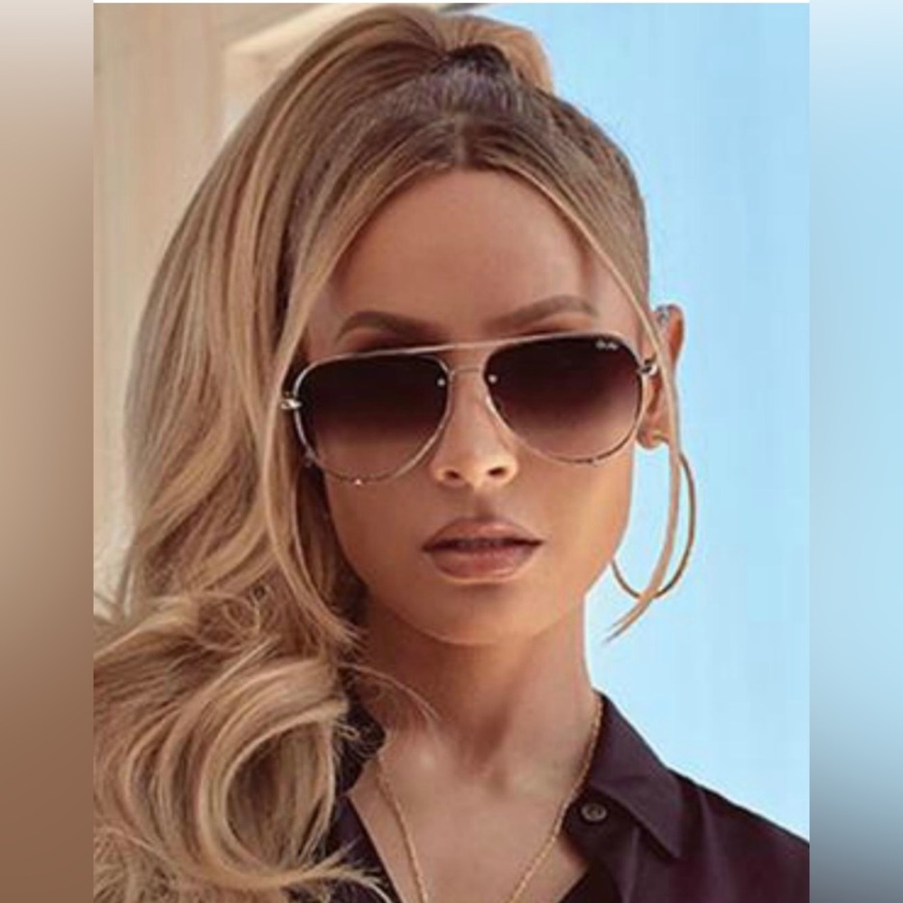 Quay Australia “QuayXDesi High Key Min Rimless 126 Aviator Retails $75.00